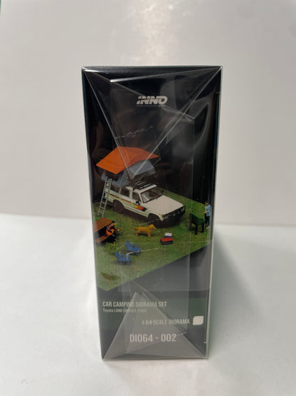 Inno64 1/64 Car Camping Diorama Set Toyota Land Cruiser (FJ60) Diorama White - DIO64-002