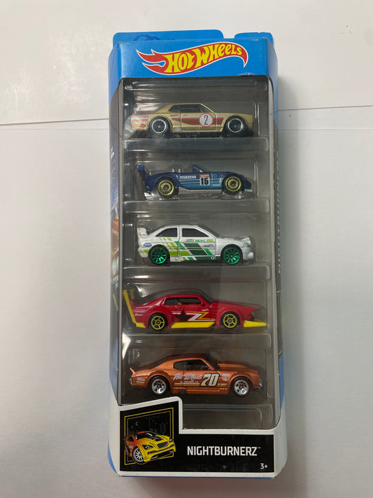Hot Wheels 1/64 5 Pack Nightburnerz - Damaged Box