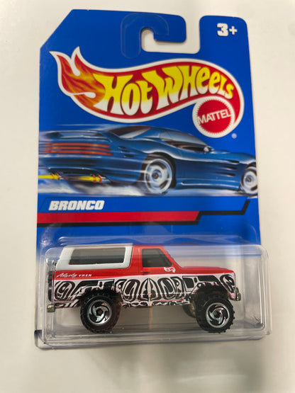Hot Wheels 1/64 Ford Bronco Red & White - Damaged Box
