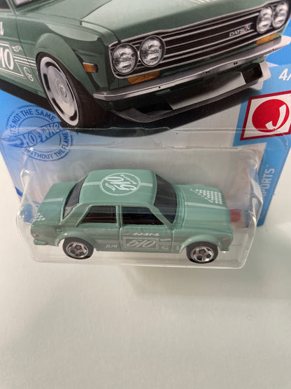 Hot Wheels 1/64 ‘71 Datsun 510 Green - Damaged Card