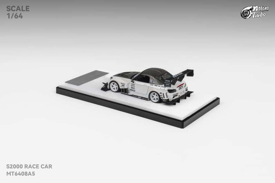 Micro Turbo 1/64 Honda S2000 Race Car Metallic White