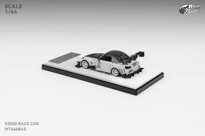 Micro Turbo 1/64 Honda S2000 Race Car Metallic White