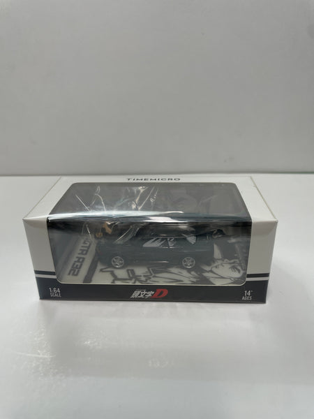 Time Micro 1/64 Nissan Skyline GT-R R32 Initial D Manga Black w/ Figur ...