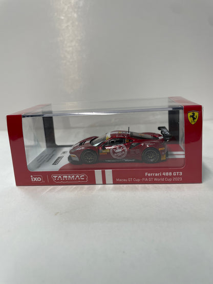 Tarmac Works x IXO Models 1/64 Ferrari 488 GT3 Macau GT Cup-FIA GT World Cup 2023 Red - T64-072-23MGP52
