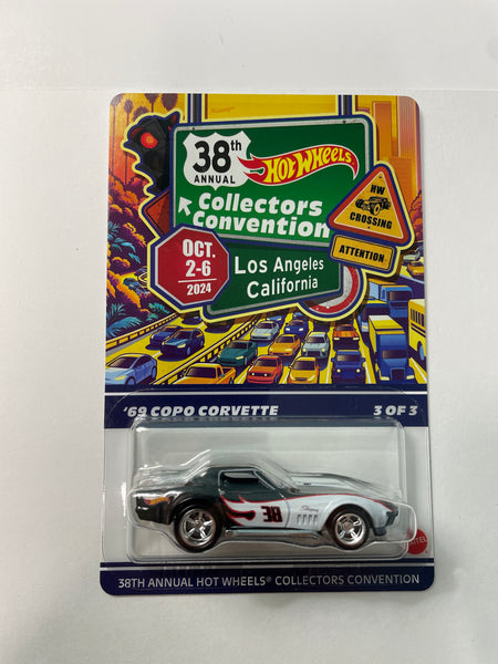 Hot Wheels 1/64 38th Annual Collector’s Convention Finale Car Los Angeles ‘69 Copo Corvette White & Black