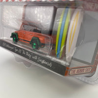 *Green Machine Chase* Greenlight 1/64 The Hobby Shop Series 14 1971 Volkswagen Type 181 ‘The Thing’ w/ Surfboards Orange
