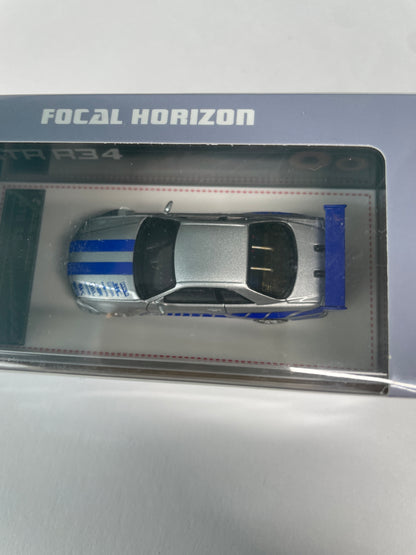 Focal Horizon 1/64 Nissan Skyline GTR R34 Silver & Blue