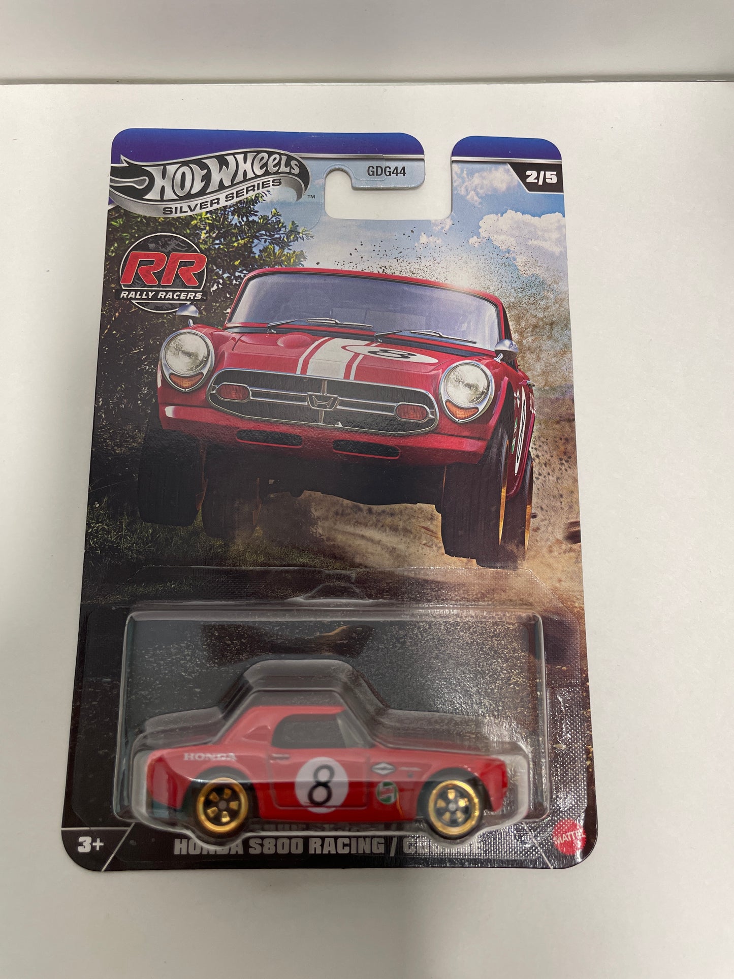 Hot Wheels 1/64 Silver Series Rally Racers Honda S800 Racing/ Course Red - JKX62