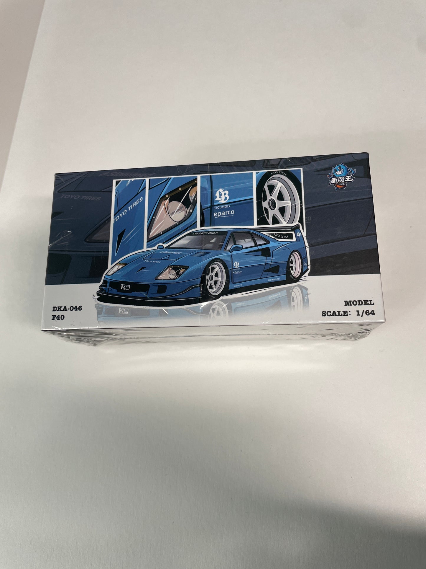 Demon King Auto 1/64 2025 Auto Expo Singapore Ferrari F40 LBWK Blue - Damaged Box