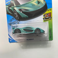 Hot Wheels 1/64 McLaren P1 Teal - Damaged Card