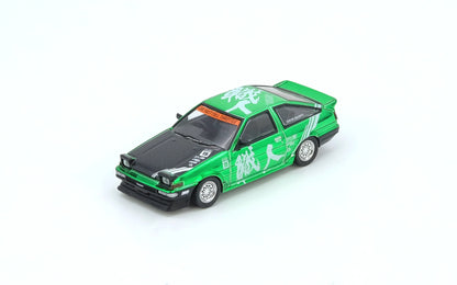 Inno64 1/64 Toyota Sprinter Trueno AE86 Keiichi Tsuchiya Green - IN64-AE86-KT