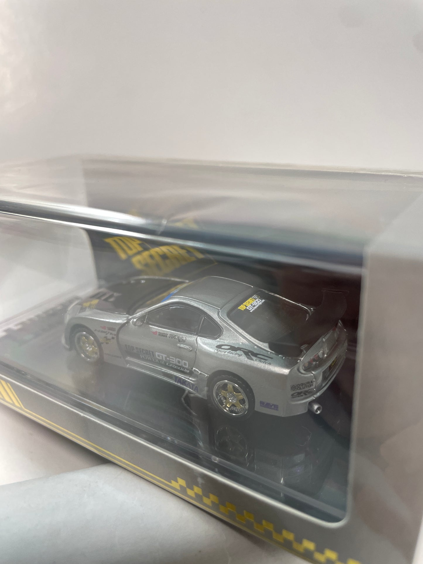 BM Creation 1/64 Top Secret GT-300 Toyota Supra (JZA80) MIAS 20th Ann. Edition Silver - 64B0435 - Damaged Box
