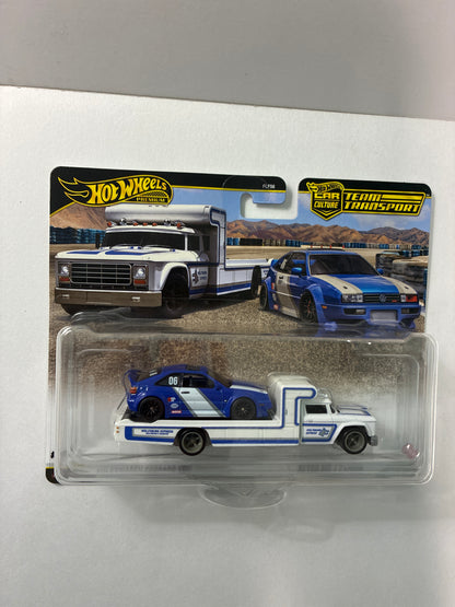 Hot Wheels 1/64 Car Culture Team Transport 2026 Mix L Volkswagen Corrado VR6 & Retro RIG/ Camion White & Blue - JHX95