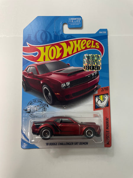 Hot Wheels 1/64 Super Treasure Hunt ‘18 Dodge Challenger SRT Demon Red Factory Sealed Card