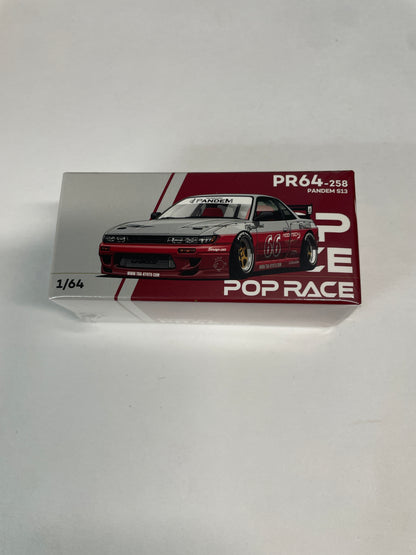 Pop Race 1/64 Pandem Nissan Silvia S13 - Moontech Red - PR64-0258
