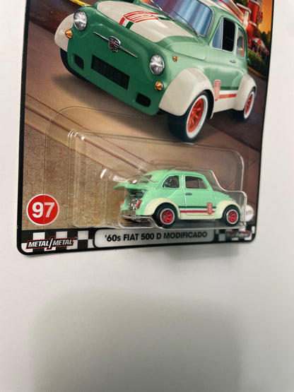 Hot Wheels 1/64 Boulevard Mix V ‘60s Fiat 500 D Modificado Green