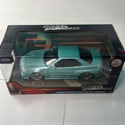 Jada 1/24 Brian’s 2002 Nissan Skyline GT-R34 Green Fast and Furious - Damaged Box