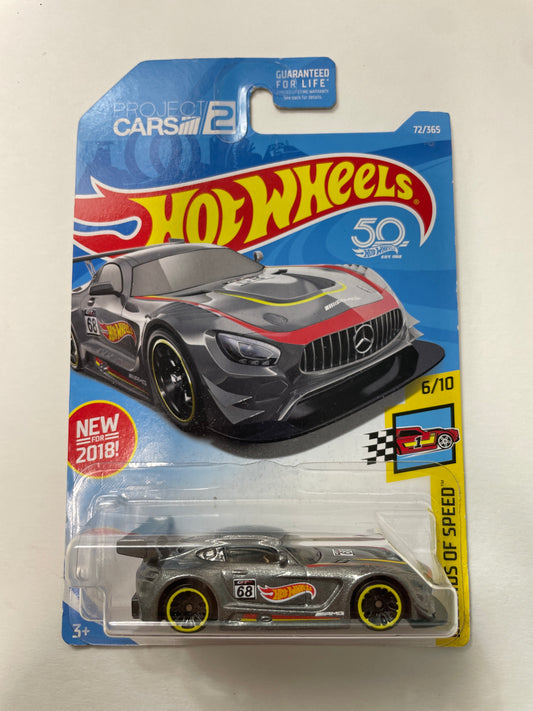 Hot Wheels 1/64 ‘16 Mercedes-AMG GT3 Grey - Damaged Box