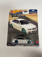 Hot Wheels 1/64 HW Premium Fast & Furious BMW M3 E46 White - Damaged Card