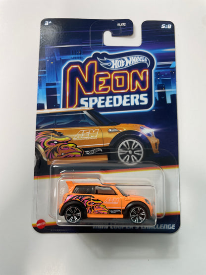 Hot Wheels 1/64 Neon Speeders Mini Cooper S Challenger Orange