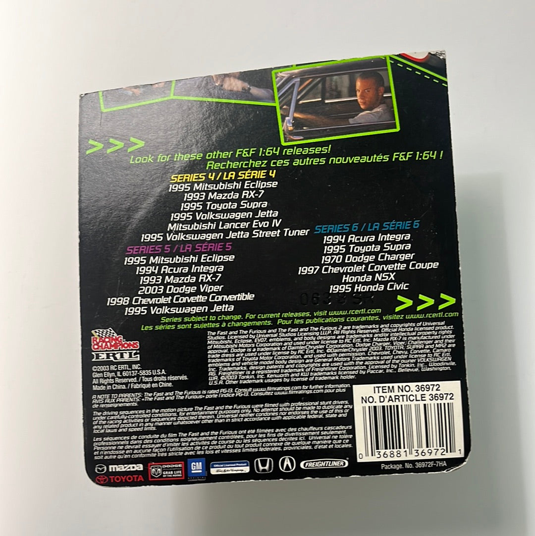 Racing Champions 1/64 Fast and Furious Honda NSX Series 6 - Damaged Box