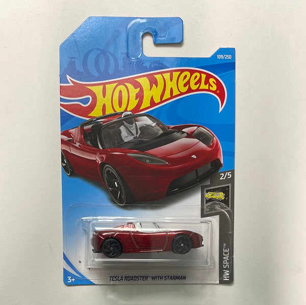 Hot Wheels 1/64 Tesla Roadster with Starman Red