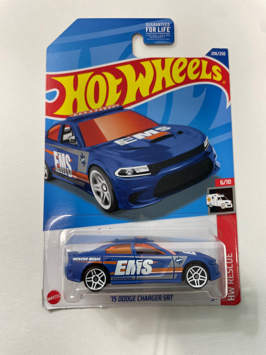 Hot Wheels 1/64 ‘15 Dodge Charger SRT Blue - Damaged Box