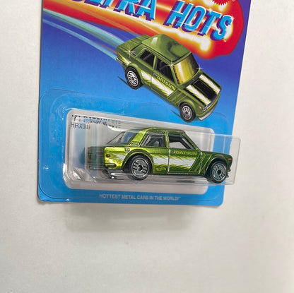 Hot Wheels 1/64 Ultra Hots ‘71 Datsun 510 Green - Damaged Card