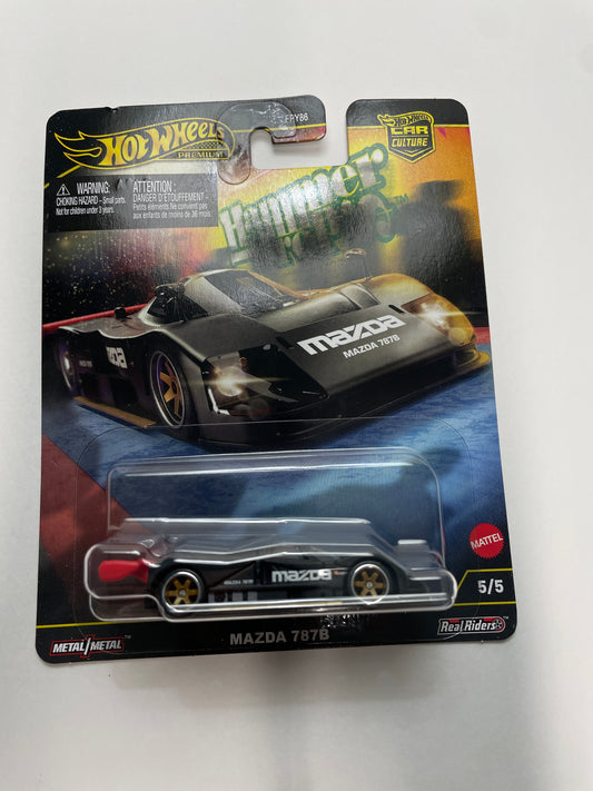 Hot Wheels 1/64 Car Culture Hammer Drop Mazda 787B Black - HRW08 - Damaged Card