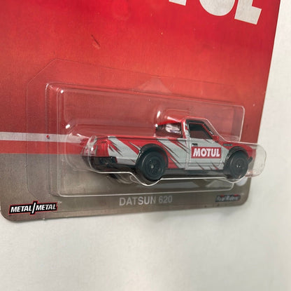 Hot Wheels 1/64 Pop Culture Vintage Oil Datsun 620 Red - Damaged Box