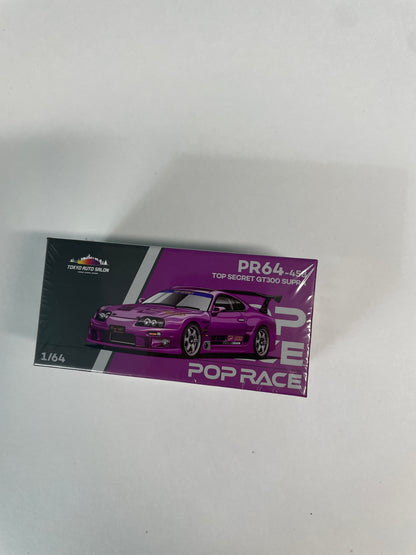 Pop Race 1/64 Tokyo Auto Salon Hong kong 2025 Top Secret GT300 Toyota Supra Purple Chrome - PR64-0458