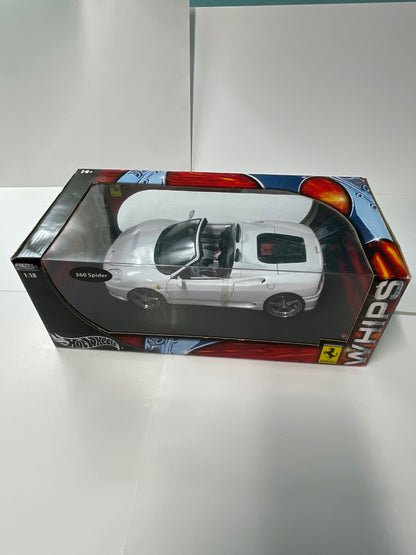 Hot Wheels 1/18 Customized Ferrari 360 Spyder White - C3866 - Damaged Box