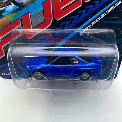 Johnny Lightning 1/64 2023 Fuel Fest 2002 Nissan Skyline GT-R (BNR34) Blue