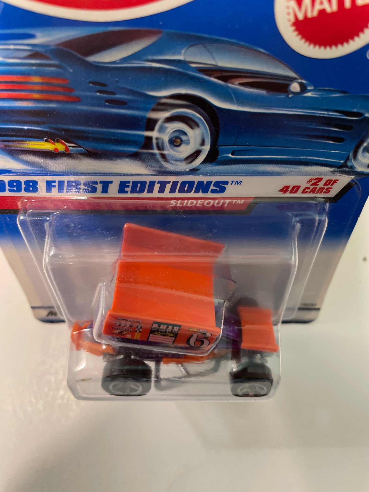Hot Wheels 1/64 Slideout Orange - Damaged Box