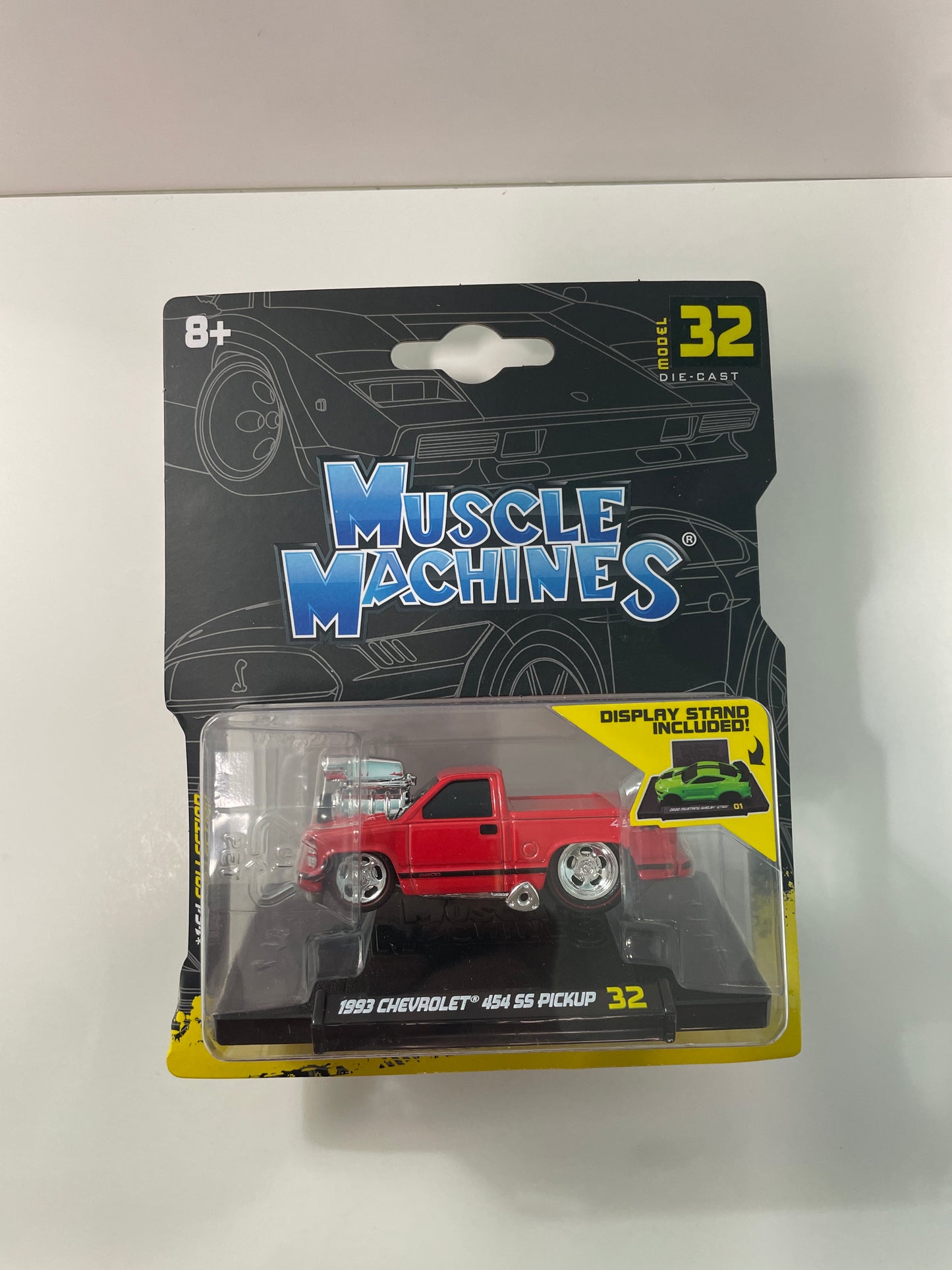 Muscle Machines 1/64 1993 Chevrolet 454 SS Pickup Red - Damaged Card