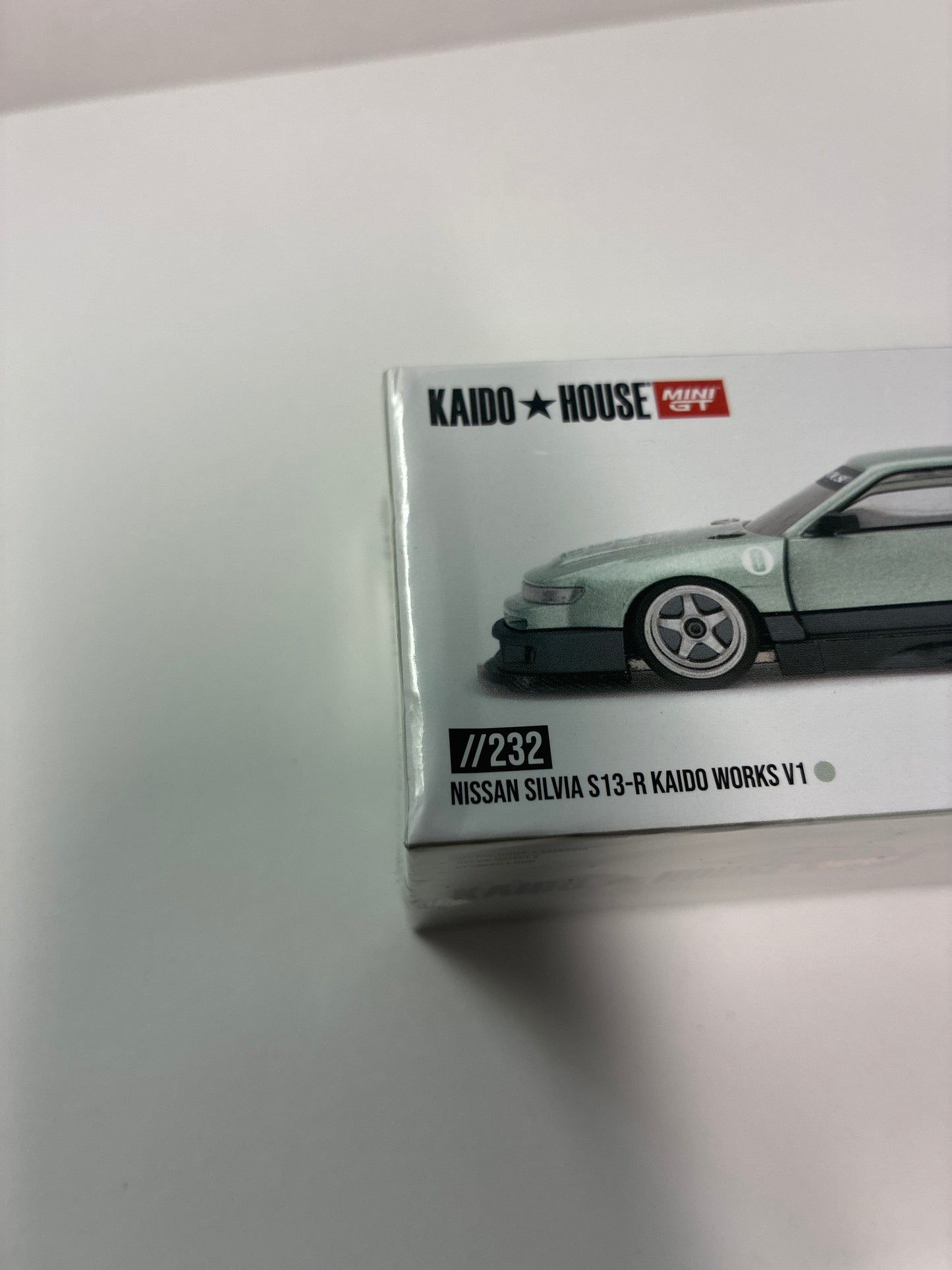 Mini GT x Kaido House 1/64 Nissan Silvia S13-R Kaido Works V1 Green - KHMG232 - Damaged Box