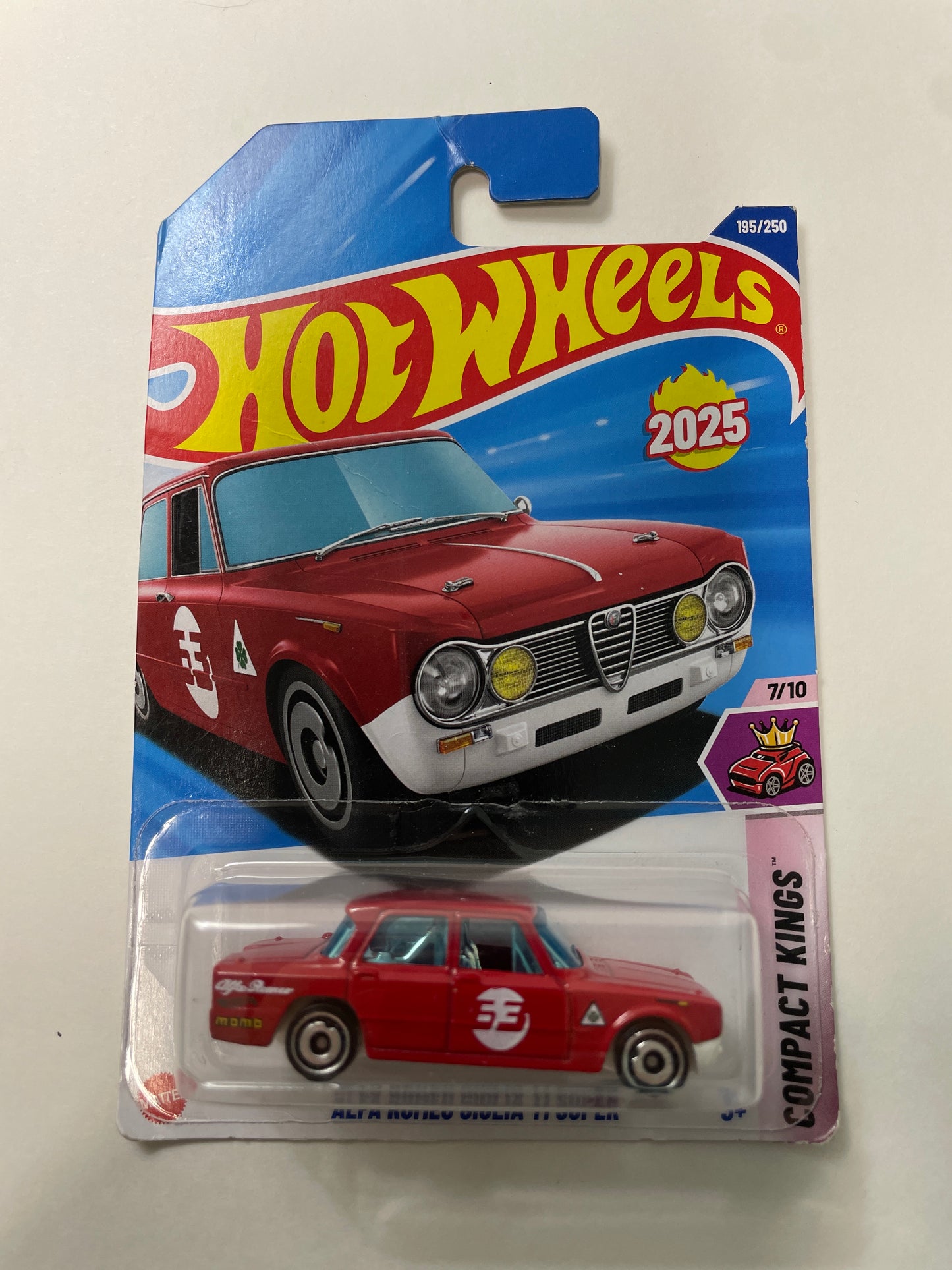 Hot Wheels 1/64 Alfa Romeo Giulia Ti Super Red - Damaged Box
