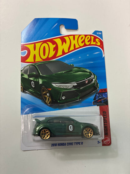Hot Wheels 1/64 2018 Honda Civic Type R Green