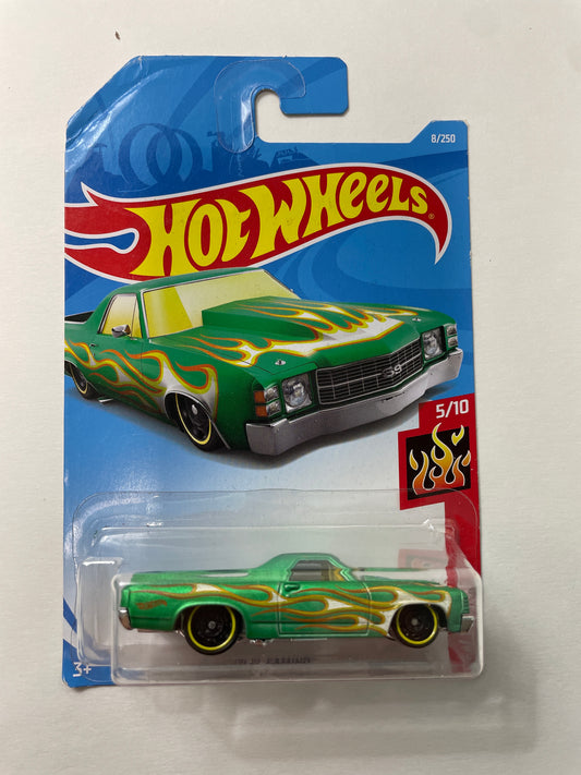 Hot Wheels 1/64 ‘71 El Camino Green - Damaged Box