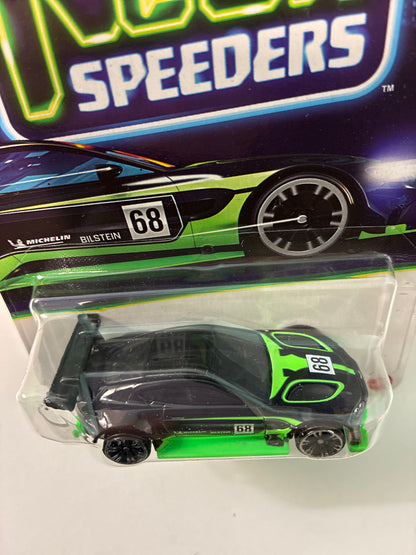 Hot Wheels 1/64 Neon Speeders Aston Martin Vantage GTE Black & Green - JKY05