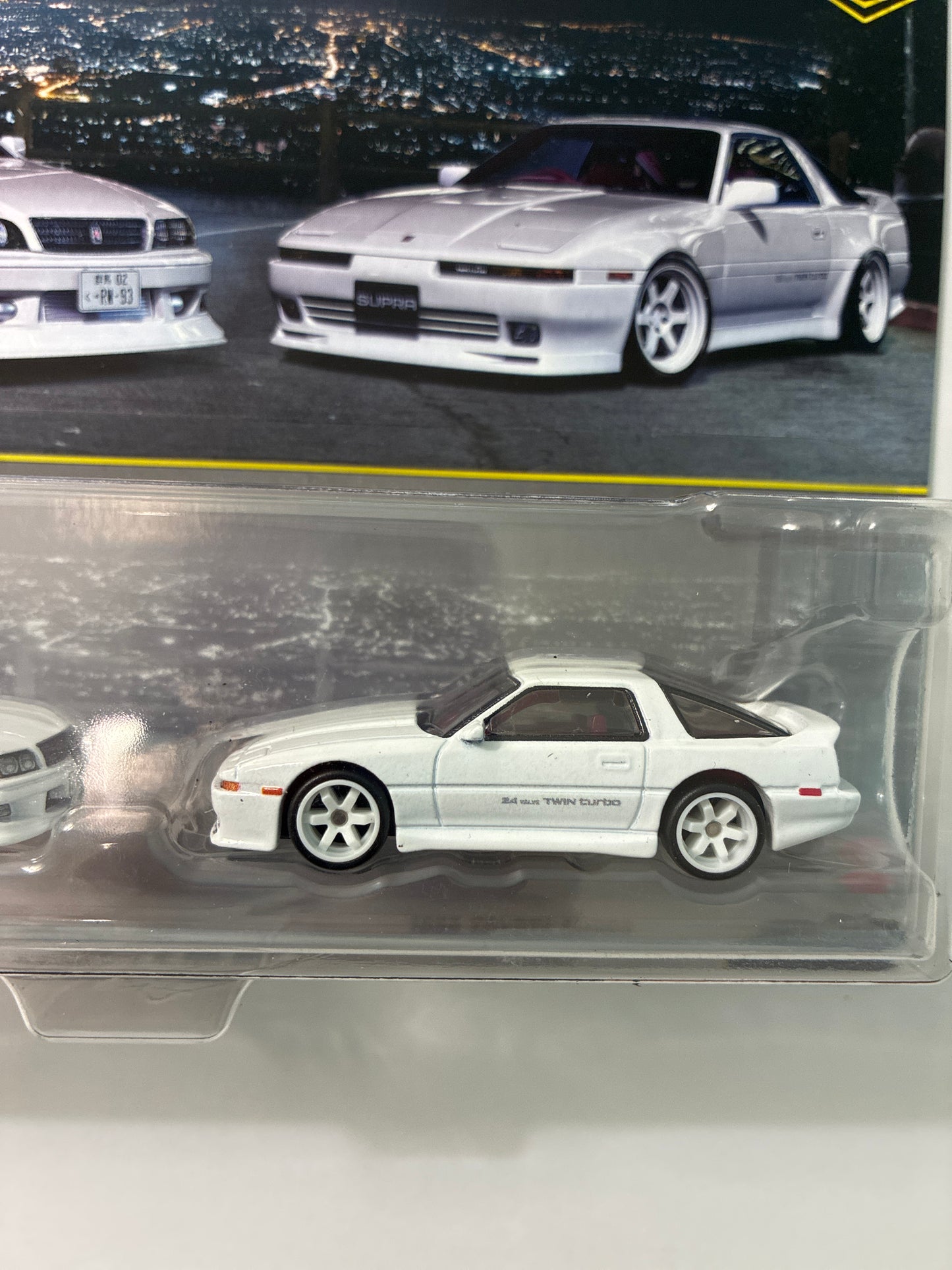 Hot Wheels 1/64 Car Culture Premium 2 Pack Toyota Chaser JZX 100 & 1989 Toyota Supra White - JHW57
