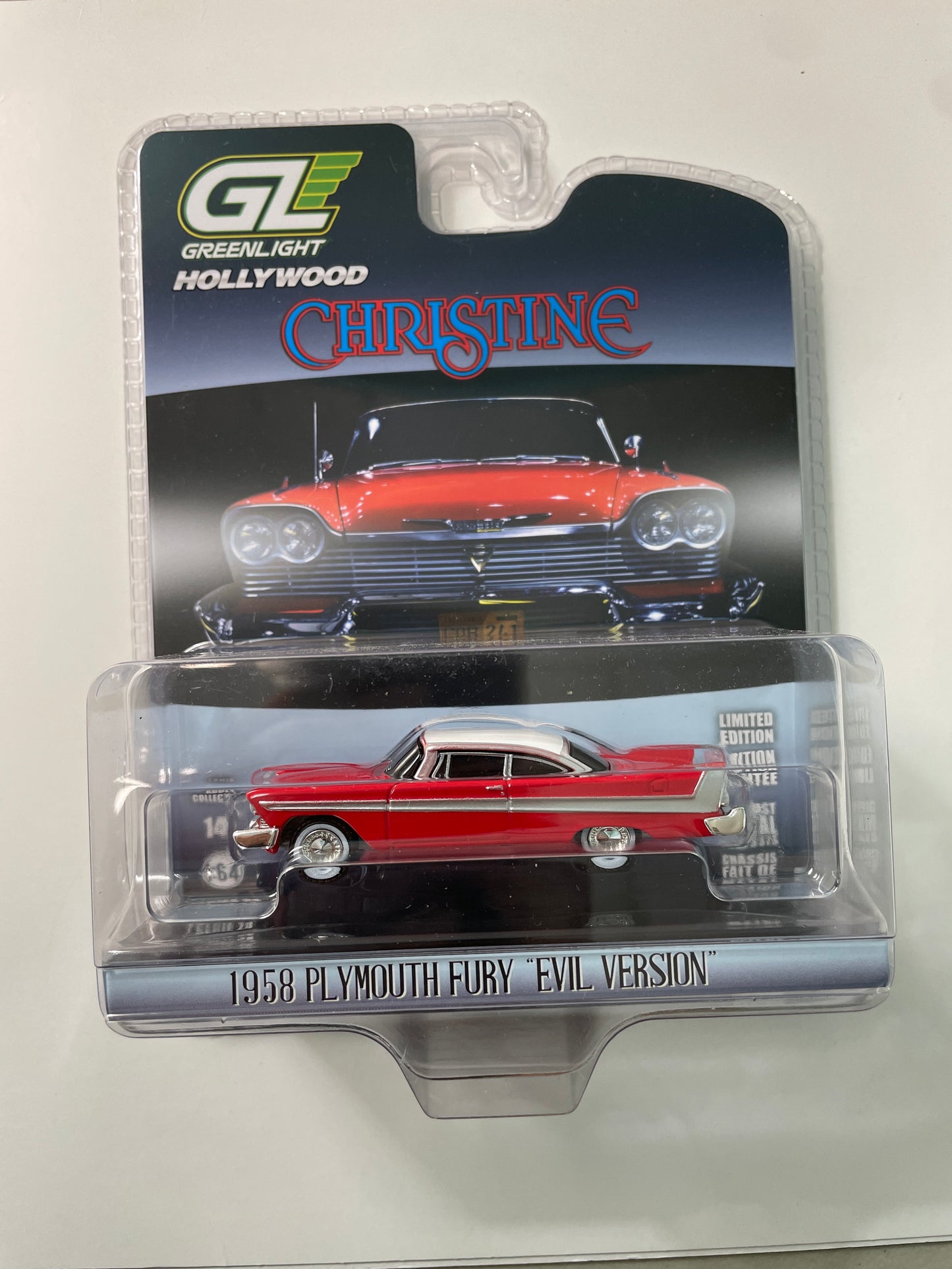 Greenlight Hollywood 1/64 Christine 1958 Plymouth Fury ‘ Evil Version’ Red - 44840-B