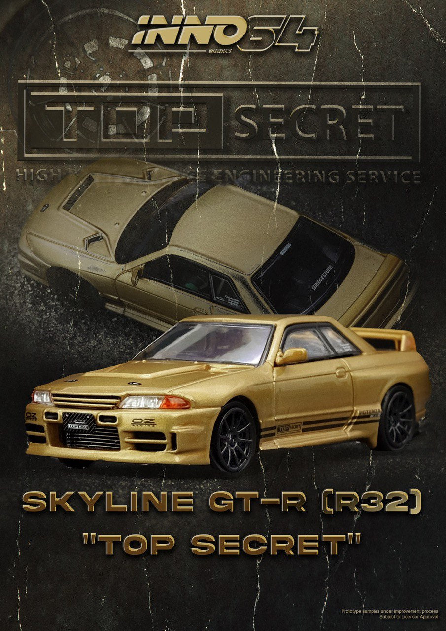 Inno64 1/64 Nissan Skyline top Secret BNR32 GT-R (650R) Gold - IN64-R32TS-650R