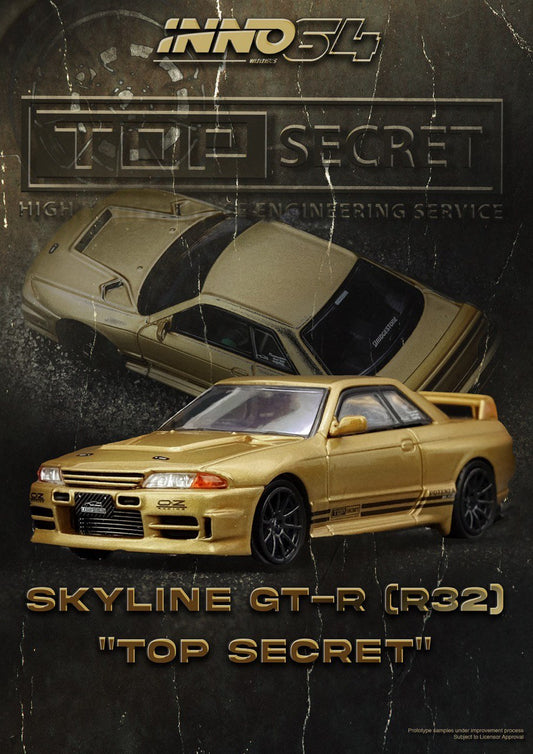 Inno64 1/64 Nissan Skyline top Secret BNR32 GT-R (650R) Gold - IN64-R32TS-650R