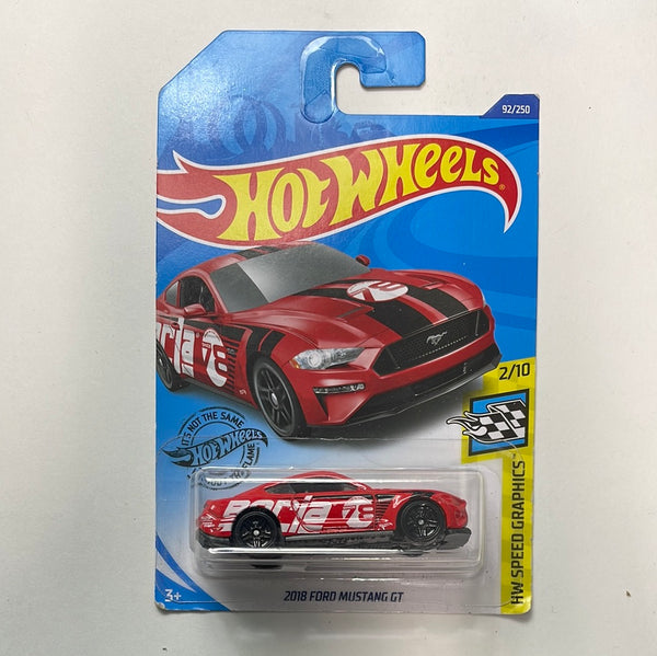 Hot Wheels 1/64 2018 Ford Mustang GT Red - Damaged Card