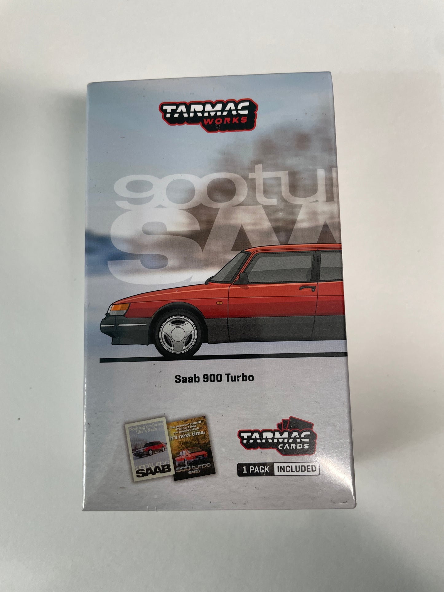 Tarmac Works 1/64 Saab 900 Turbo Red with Tarmac Cards - GLOBAL64