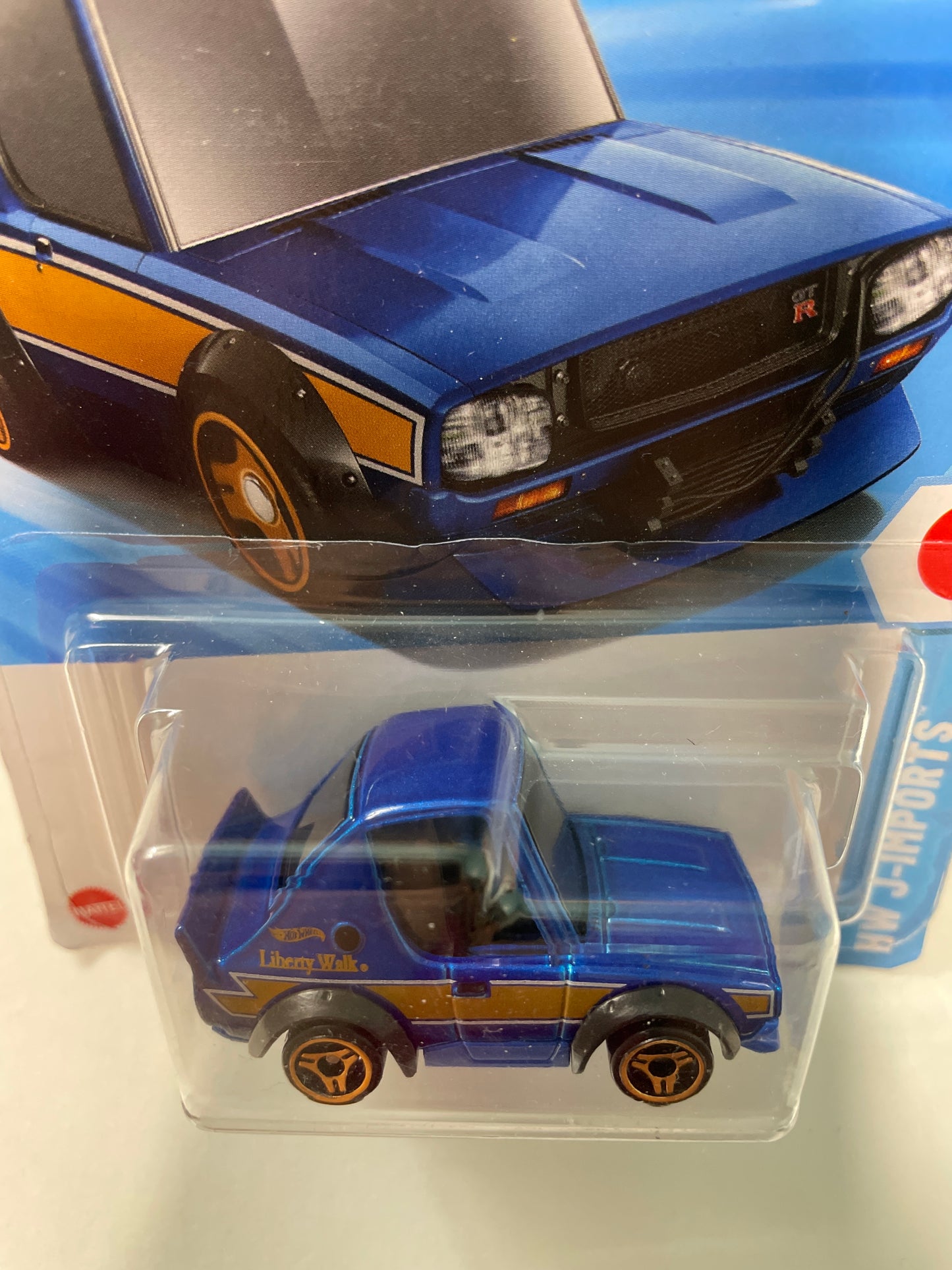 Hot Wheels 1/64 Nissan Skyline 2000GT-R LBWK Blue - Damaged Box
