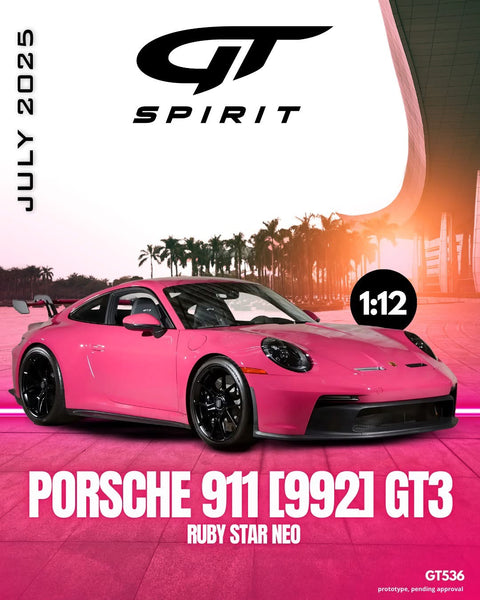 GT Spirit 1/12 2021 Porsche 911 (992) GT3 Resin Series Pink