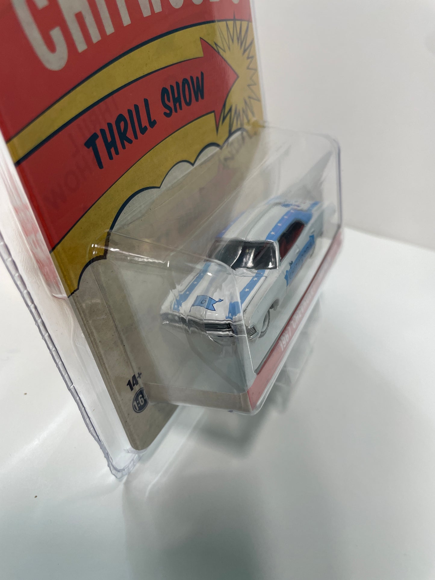 Greenlight 1/64 Hobby Exclusive Joie Chitwood's Thrill Show 1967 Chevrolet Impala White & Blue