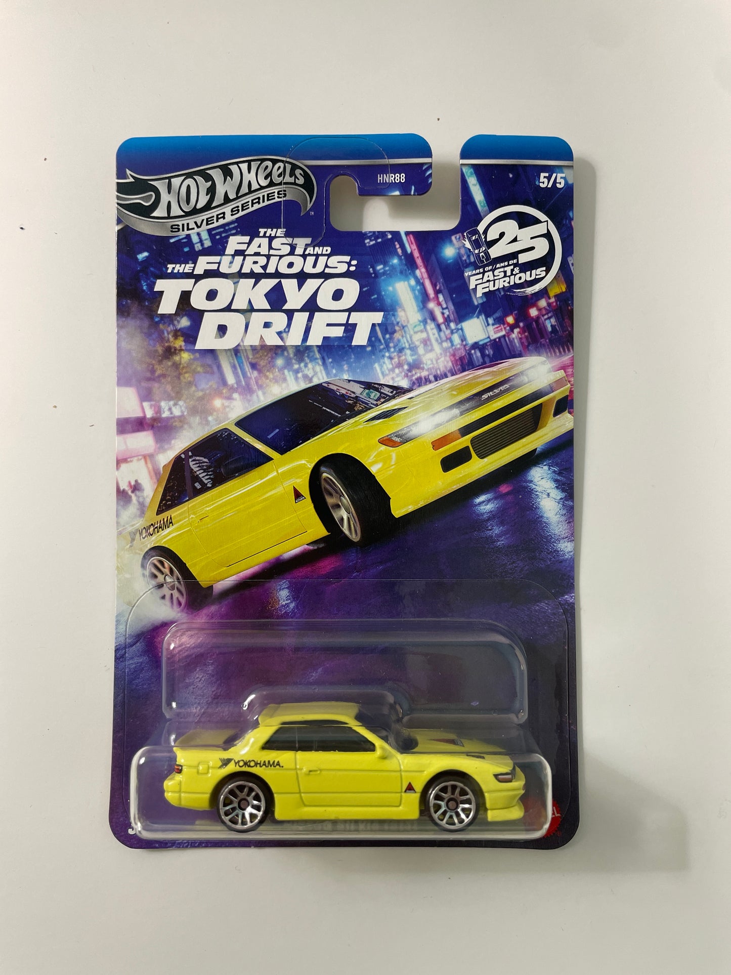 Hot Wheels 1/64 Silver Series The Fast And The Furious Tokyo Drift Nissan Silvia (S13) Yellow - JKX09